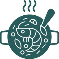 Seafood Paella Vector Icon Design