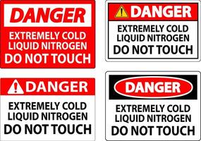 Danger Sign Extremely Cold Liquid Nitrogen Do Not Touch vector