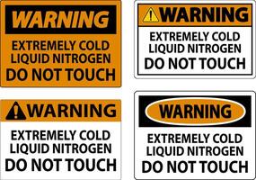 Warning Sign Extremely Cold Liquid Nitrogen Do Not Touch vector