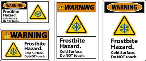 Warning Sign Frostbite Hazard, Do not Touch Cold Surface vector