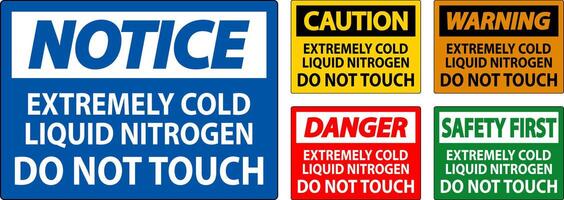 Caution Sign Extremely Cold Liquid Nitrogen Do Not Touch vector