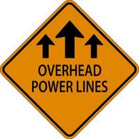 Overhead Power Lines Sign vector