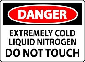 Danger Sign Extremely Cold Liquid Nitrogen Do Not Touch vector