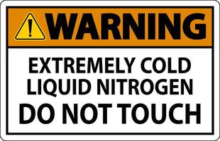 Warning Sign Extremely Cold Liquid Nitrogen Do Not Touch vector