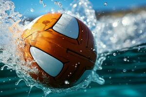 Water polo closeup ball. Generate Ai photo