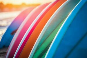 Surfboard colorful. Generate Ai photo