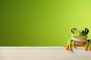 Slimy Frog reptile mockup. Generate Ai photo