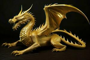 Gold dragon style. Generate Ai photo