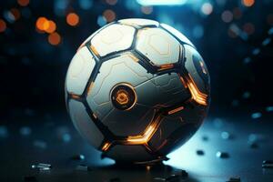 Innovative Futuristic soccer ball. Generate Ai photo