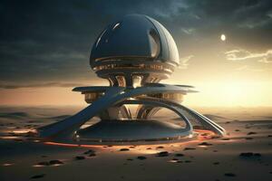 Advanced Futuristic observatory. Generate Ai photo