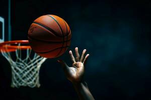 Hand basketball ball summer. Generate Ai photo