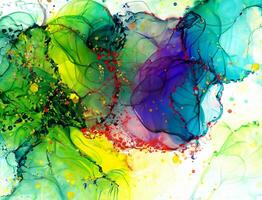 Colorful alcohol ink abstract background photo