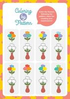 flat design vector cute coloring printable worksheet for kids activity