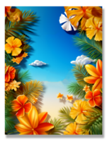 summer template poster. generative ai png