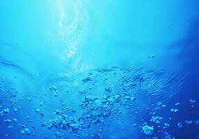 Blue water surface background photo