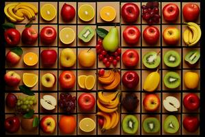 educativo Fruta rompecabezas forma. generar ai foto