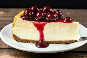 New York cheesecake food. Generate Ai photo