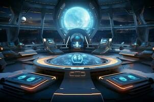 Futuristic spaceship. Generate Ai photo