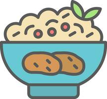 Mashed Potatoes Vector Icon Design