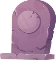 Gravestone are made from stone and looking old. Tombstone in cartoon style. Illustration isolated on transparent background. png