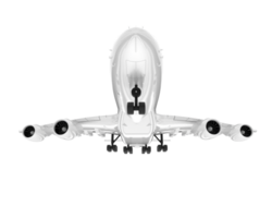 White aircraft isolated on transparent background. 3d rendering - illustration png