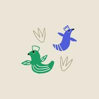 sencillo pájaro para niños impresión vector