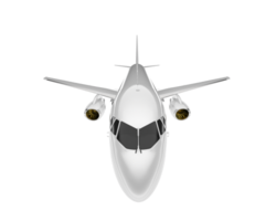 White aircraft isolated on transparent background. 3d rendering - illustration png