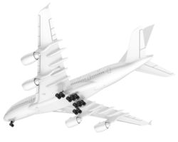 White aircraft isolated on transparent background. 3d rendering - illustration png