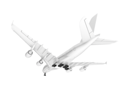 White aircraft isolated on transparent background. 3d rendering - illustration png