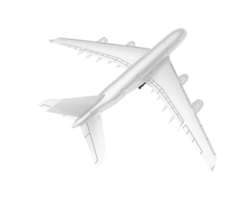 White aircraft isolated on transparent background. 3d rendering - illustration png