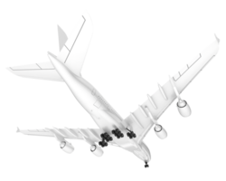 White aircraft isolated on transparent background. 3d rendering - illustration png