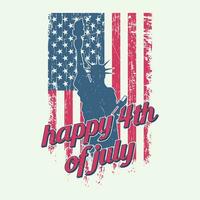 happy 4th of July t shirt design. USA independence day vector graphic poster with USA flag.