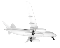 White aircraft isolated on transparent background. 3d rendering - illustration png