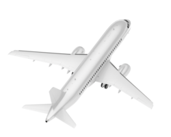 White aircraft isolated on transparent background. 3d rendering - illustration png