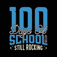 100th day of school t-shirt design for teacher, student. vector