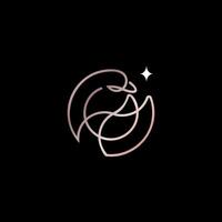 swan luxury beauty line minimalist logo design vector