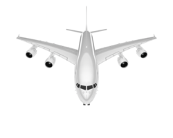 White aircraft isolated on transparent background. 3d rendering - illustration png