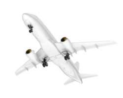 White aircraft isolated on transparent background. 3d rendering - illustration png