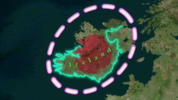 Ierland kaart . video