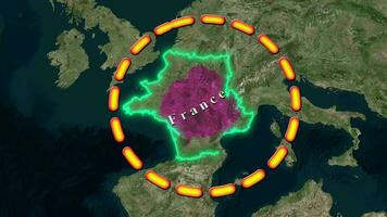 Francia carta geografica . video