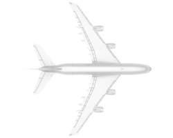 vit flygplan isolerat på transparent bakgrund. 3d tolkning - illustration png