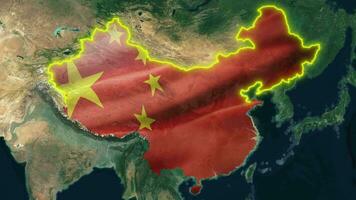 China bandera . video