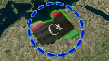 libyen flagga . video