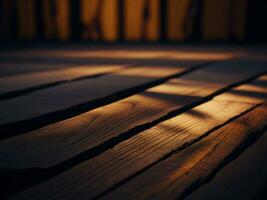 Wooden table and blur tropical beach background, product display montage. High quality photo 8k FHD AI generated