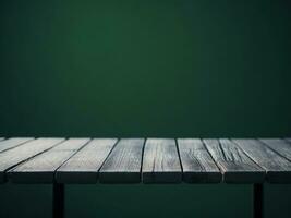 Wooden table and blur tropical green Color background, product display montage. High quality photo 8k FHD AI generated