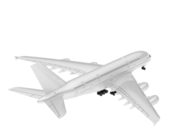 White aircraft isolated on transparent background. 3d rendering - illustration png