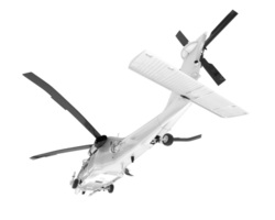 White aircraft isolated on transparent background. 3d rendering - illustration png