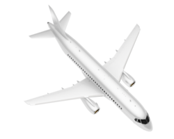 White aircraft isolated on transparent background. 3d rendering - illustration png