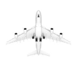 White aircraft isolated on transparent background. 3d rendering - illustration png