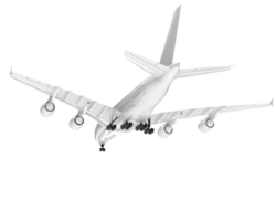 White aircraft isolated on transparent background. 3d rendering - illustration png